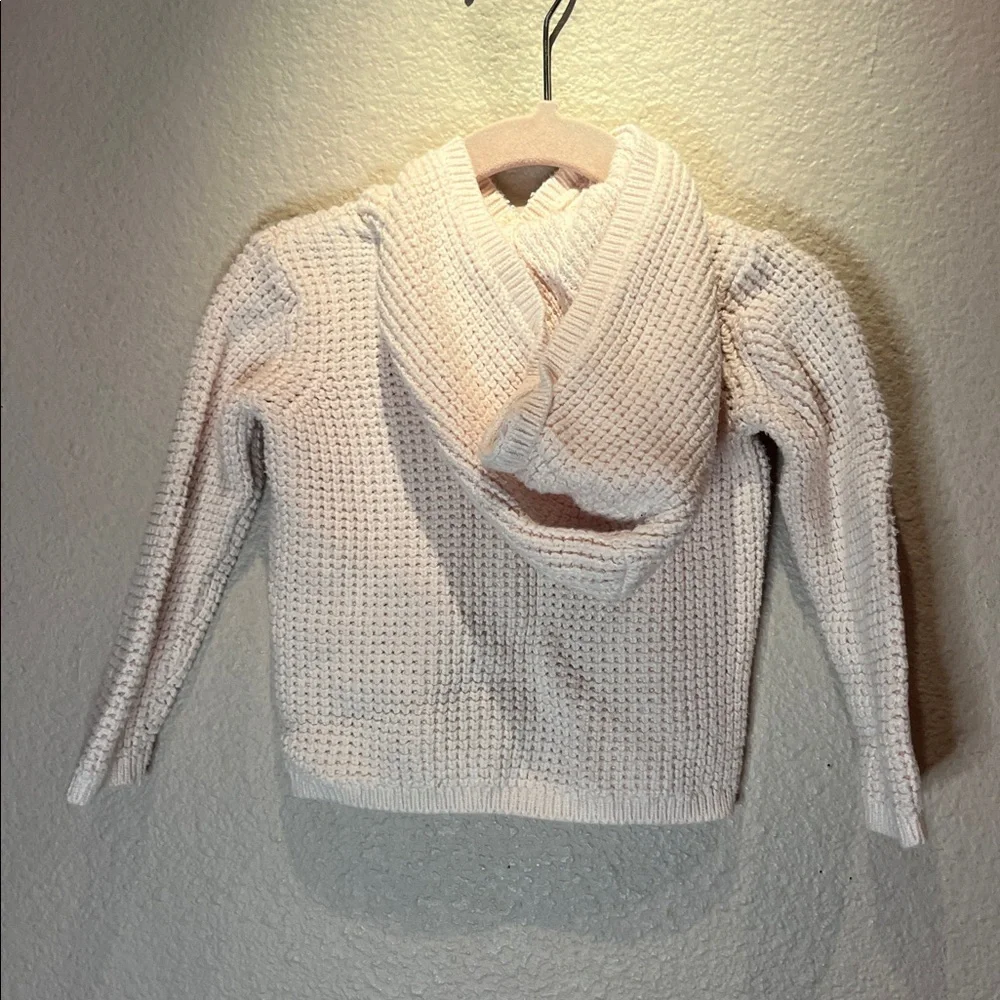 Carters Baby Girls Chunky Knit Button Up Hooded Cardigan Size 12 Months Pink